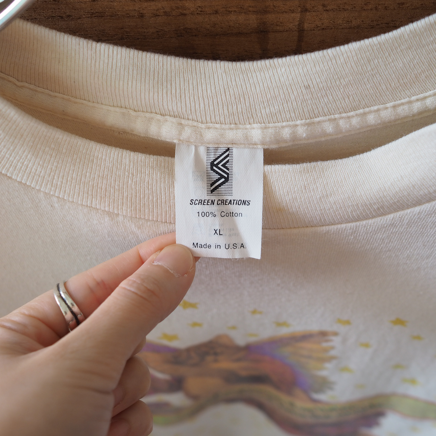 Angel Cat Tee / 90s / Made in USA
