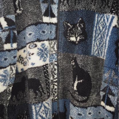 All-Over Cats Print Fleece Jacket / 90s / Made in USA