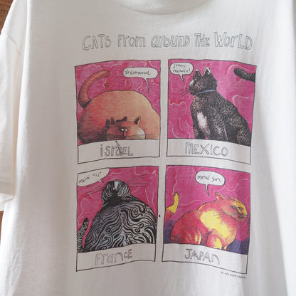Cats From Around the World Tee / 90s / Made in USA