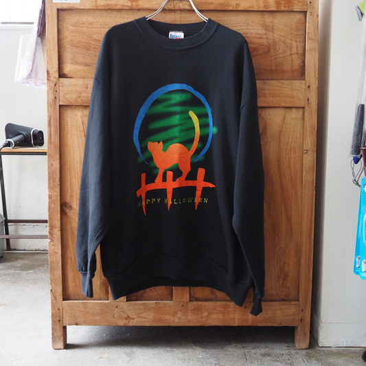 Halloween Silhouette Sweat / 90s / Made in USA