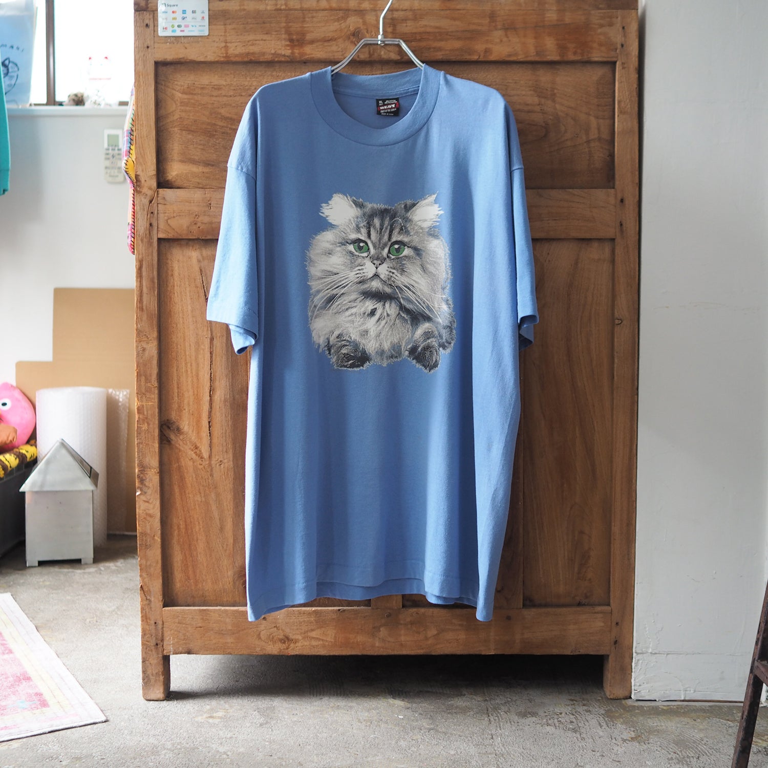 Baby Face Cat Portrait Tee / 90s / Made in USA - ネコ古着