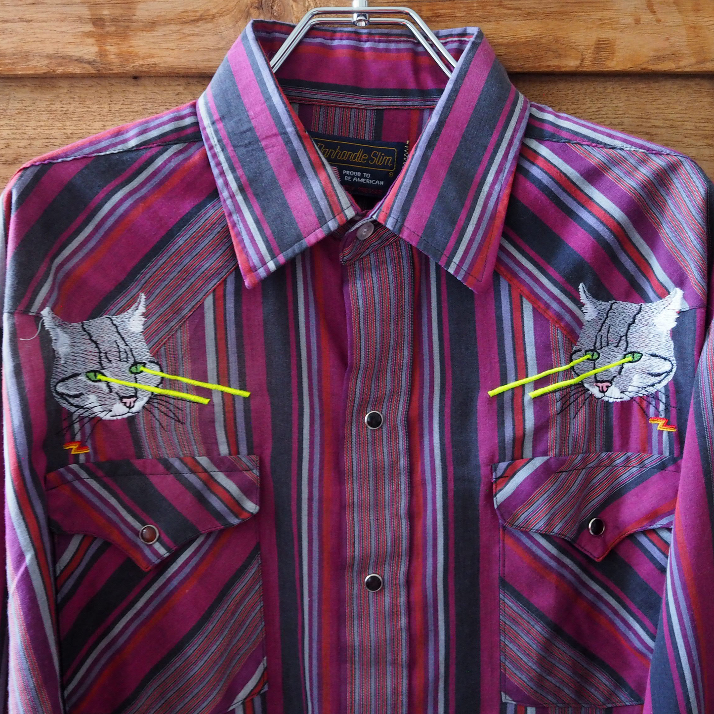Laser-Eyed Cat Shirt / 90s / Made in USA