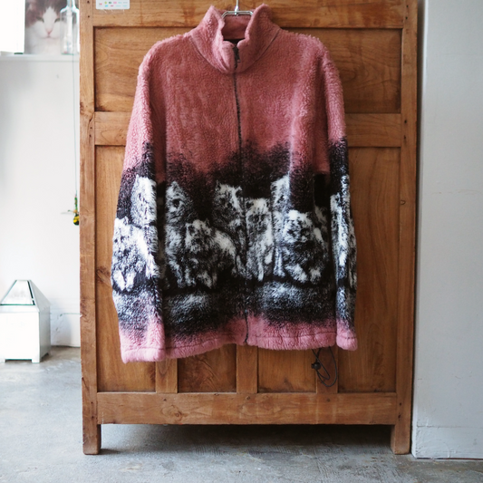 BIG CHILL Cats Fleece Jacket / 90s / Made in USA