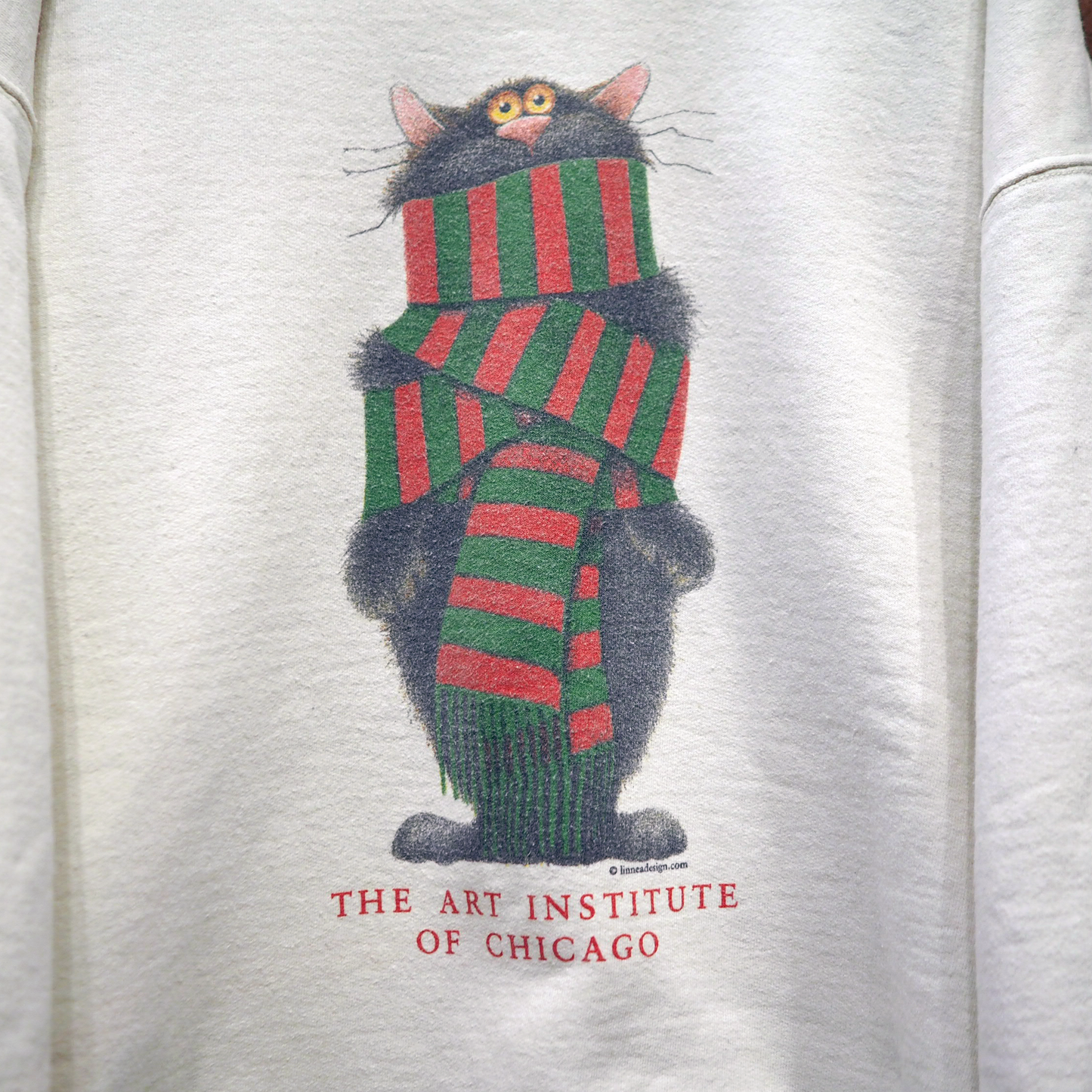 The Art Institute of Chicago "Scarf Cat" Sweatshirt / 90s