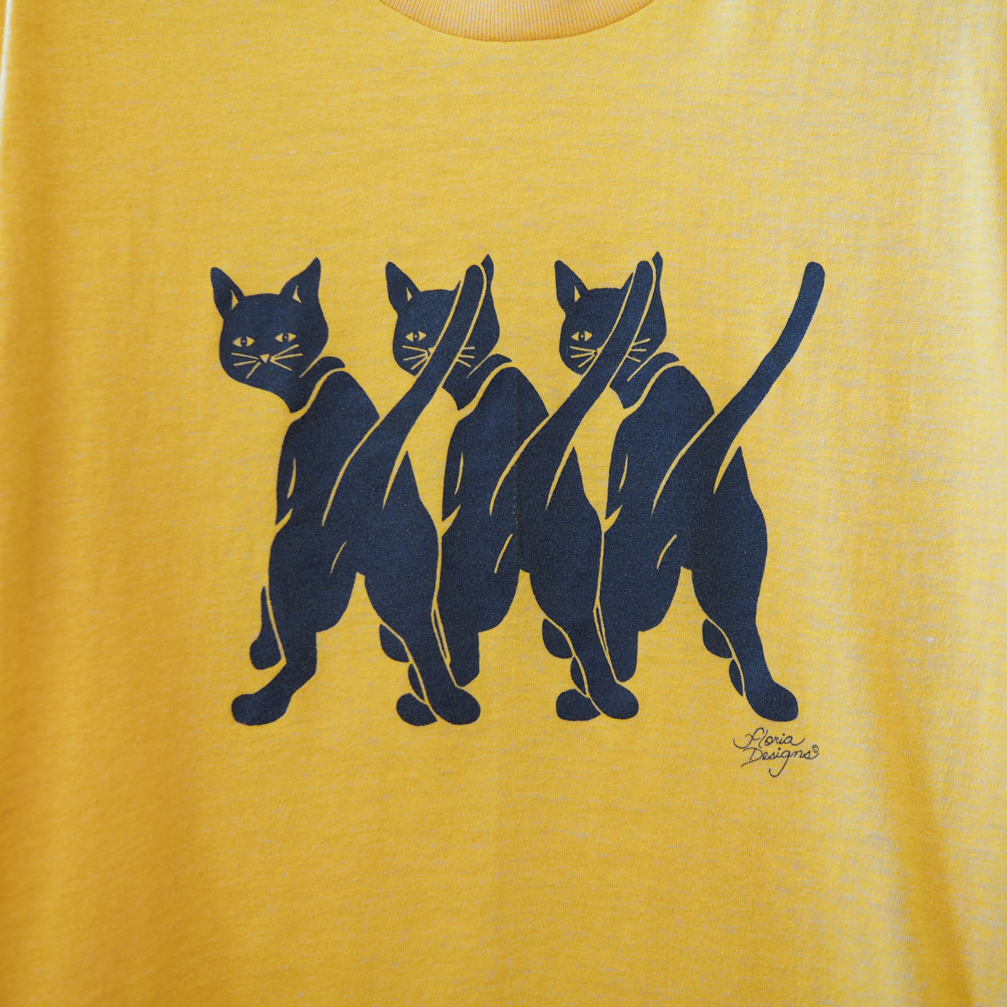 Black Cat Butts Tee / 80s / Made in USA