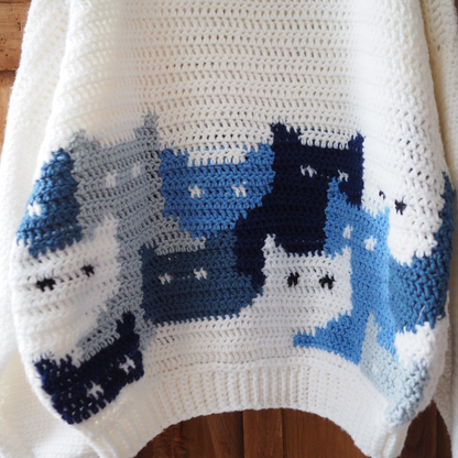 Blue Cats Hand-knit Sweater / 90s〜