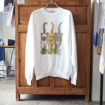 Bob Harrison 3 Cats Sweat / 90s / Made in USA