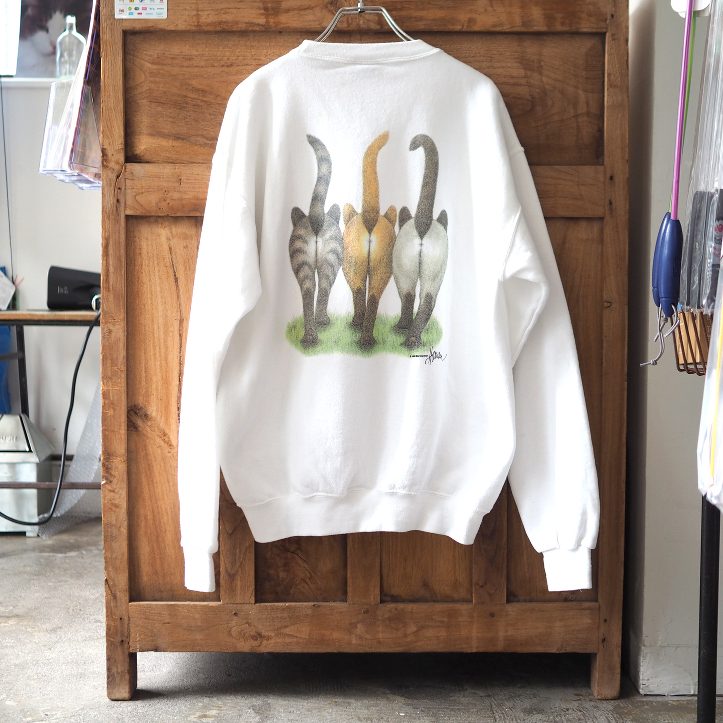 Bob Harrison 3 Cats Sweat / 90s / Made in USA