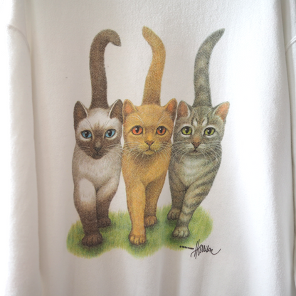 Bob Harrison 3 Cats Sweat / 90s / Made in USA