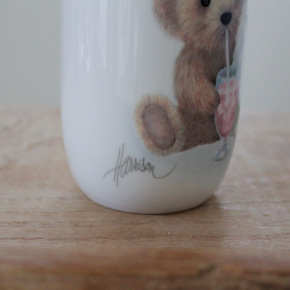 White cat and Teddy Bear Mug / Otagiri / Bob Harrison