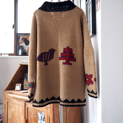 Folk Knit Cardigan / 80s- / Made in Bolivia