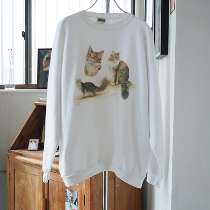 Maine Coon Sweat / 90s / Made in USA