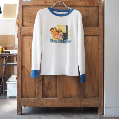 Garfield Bun Warmer Waffle Shirt / 80s / Made in USA