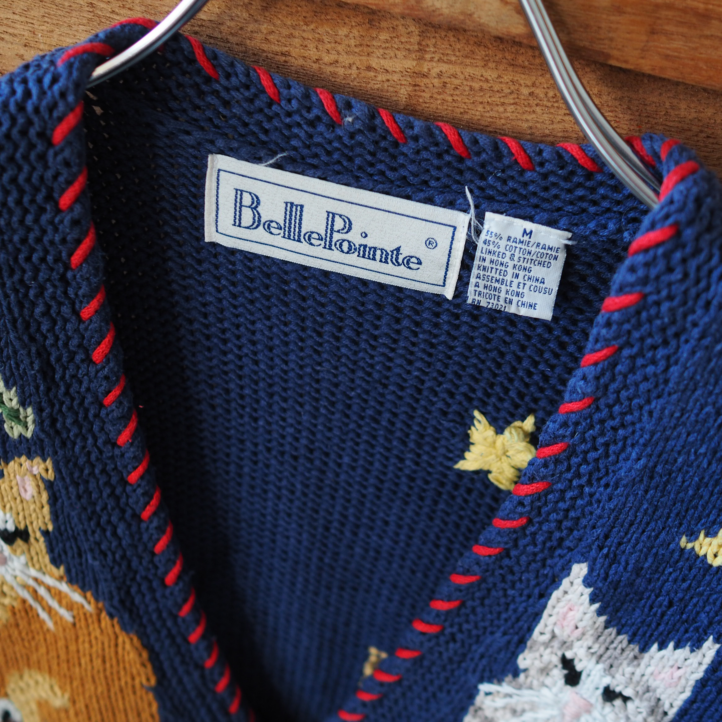 Cats at Night Knit Vest / 90s / Belle Pointe