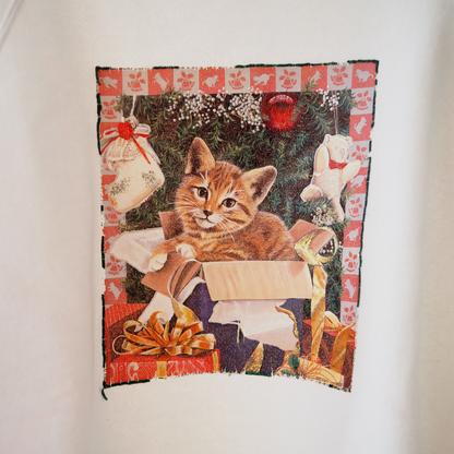 Cat in Present Box Sweat / 90s / Made in USA