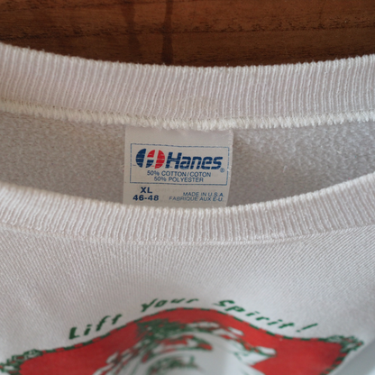 CAT "Lift Your Sprit" Christmas Sweat / 90s / Made in USA