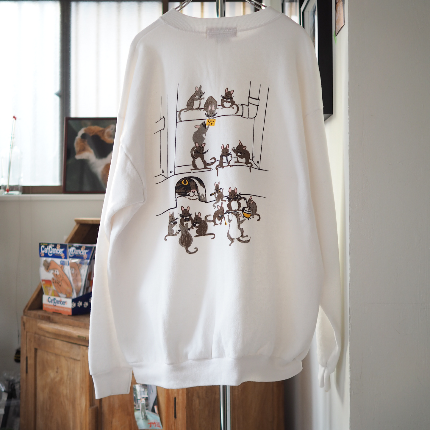 Cat vs. Mouse Sweat / 90s / Made in USA