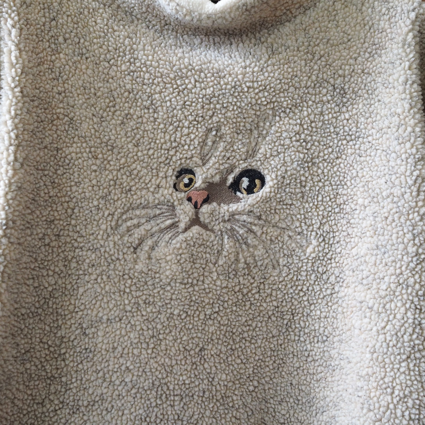 Cat Face Fleece Pullover / 90s / Made in USA