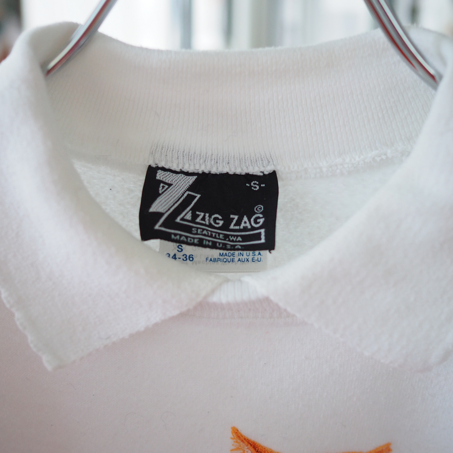 Cat Fish Collared Sweat / 90s / Made in USA