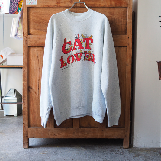 Cat Lover Sweat / 90s / Made in USA