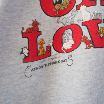 Cat Lover Sweat / 90s / Made in USA