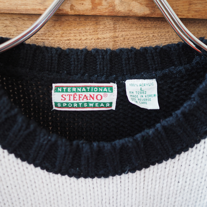 Alphabet Cat Knit Sweater / 80s-90s