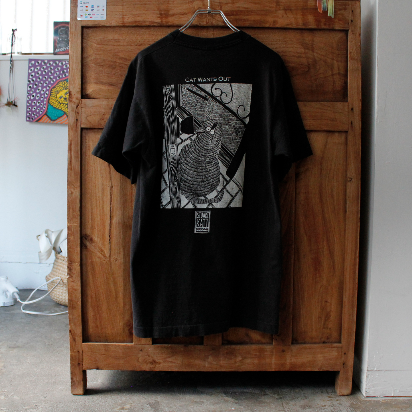 Cat Wants In, Cat Wants Out Tee / 80s- / STUART KATT / Made in Canada