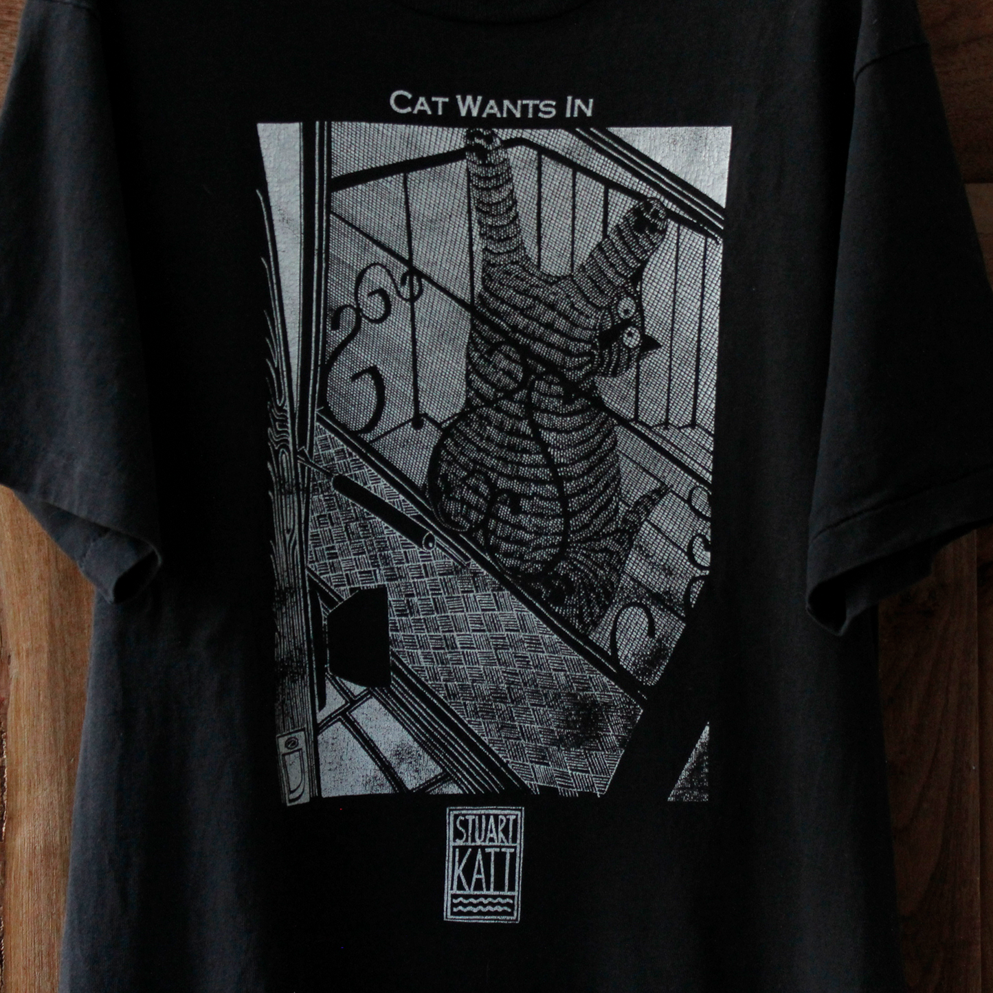 Cat Wants In, Cat Wants Out Tee / 80s- / STUART KATT / Made in Canada