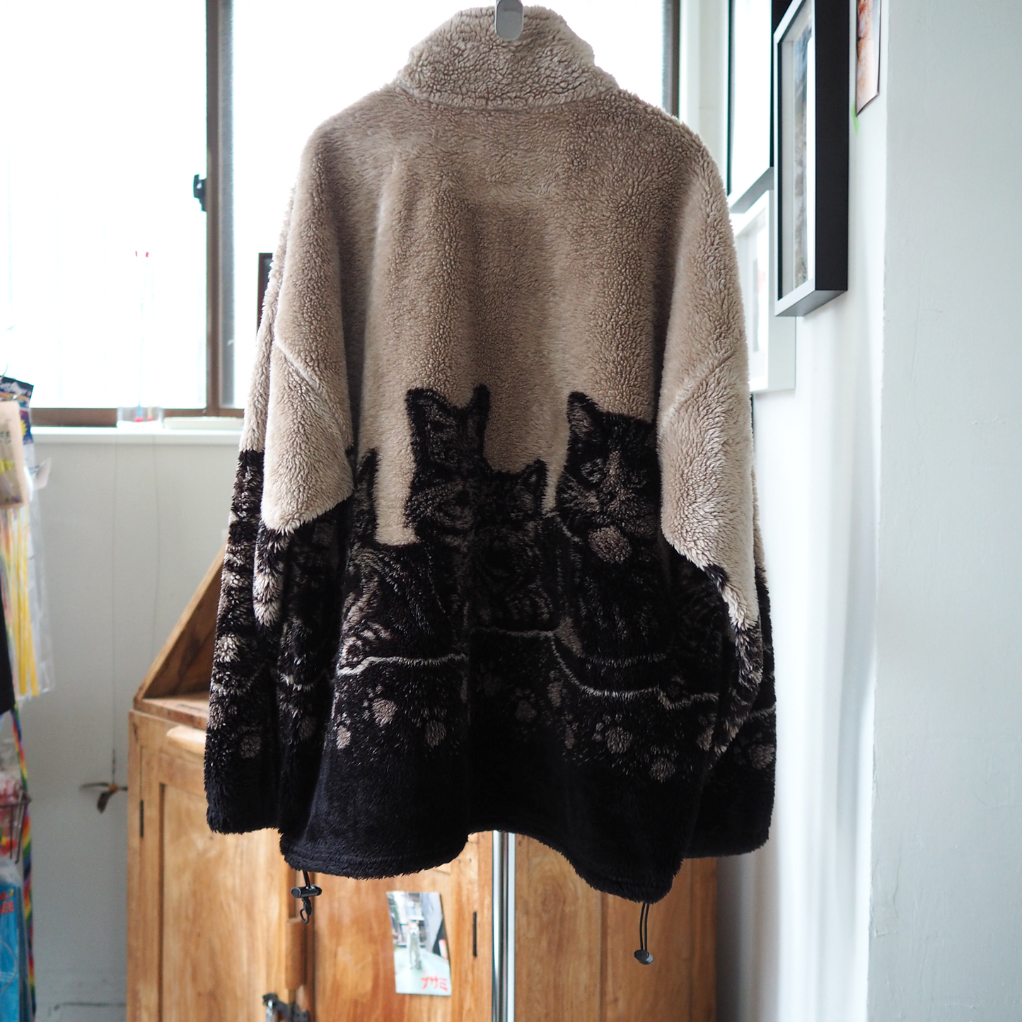 Mazmania Cats and Paws Fleece Jacket / 90s / Made in USA