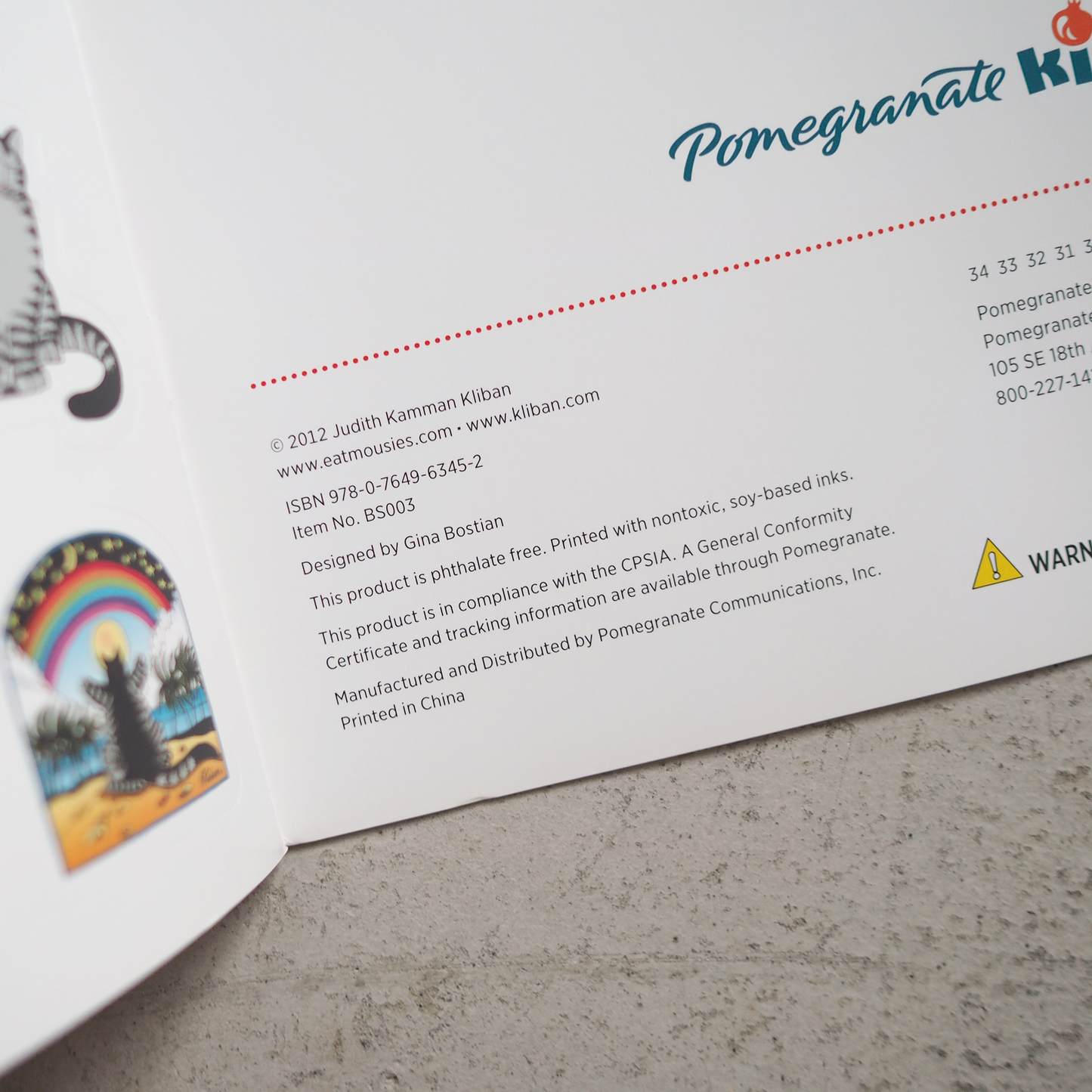 B.Kliban CAT STICKERS Book / 2012