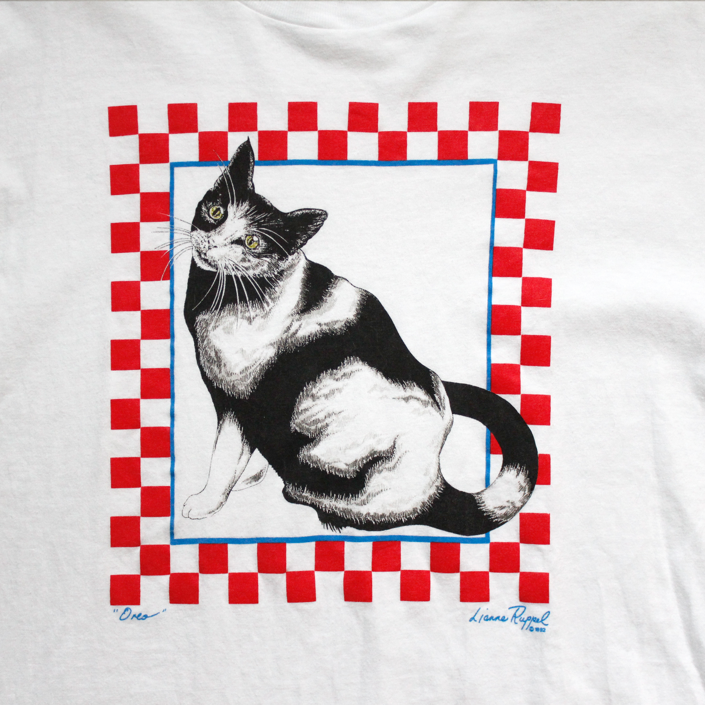 Checker Flag Cat Tee / Fabric Made in USA