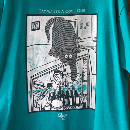 Cat Wants A Cool One Tee / 90s / STUART KATT / Made in Canada