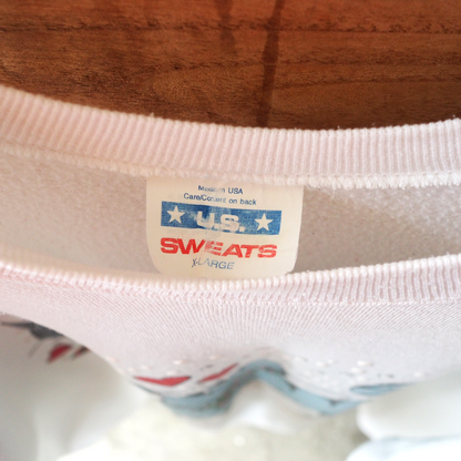 Dating Cats Christmas Sweat / 80s- / Made in USA