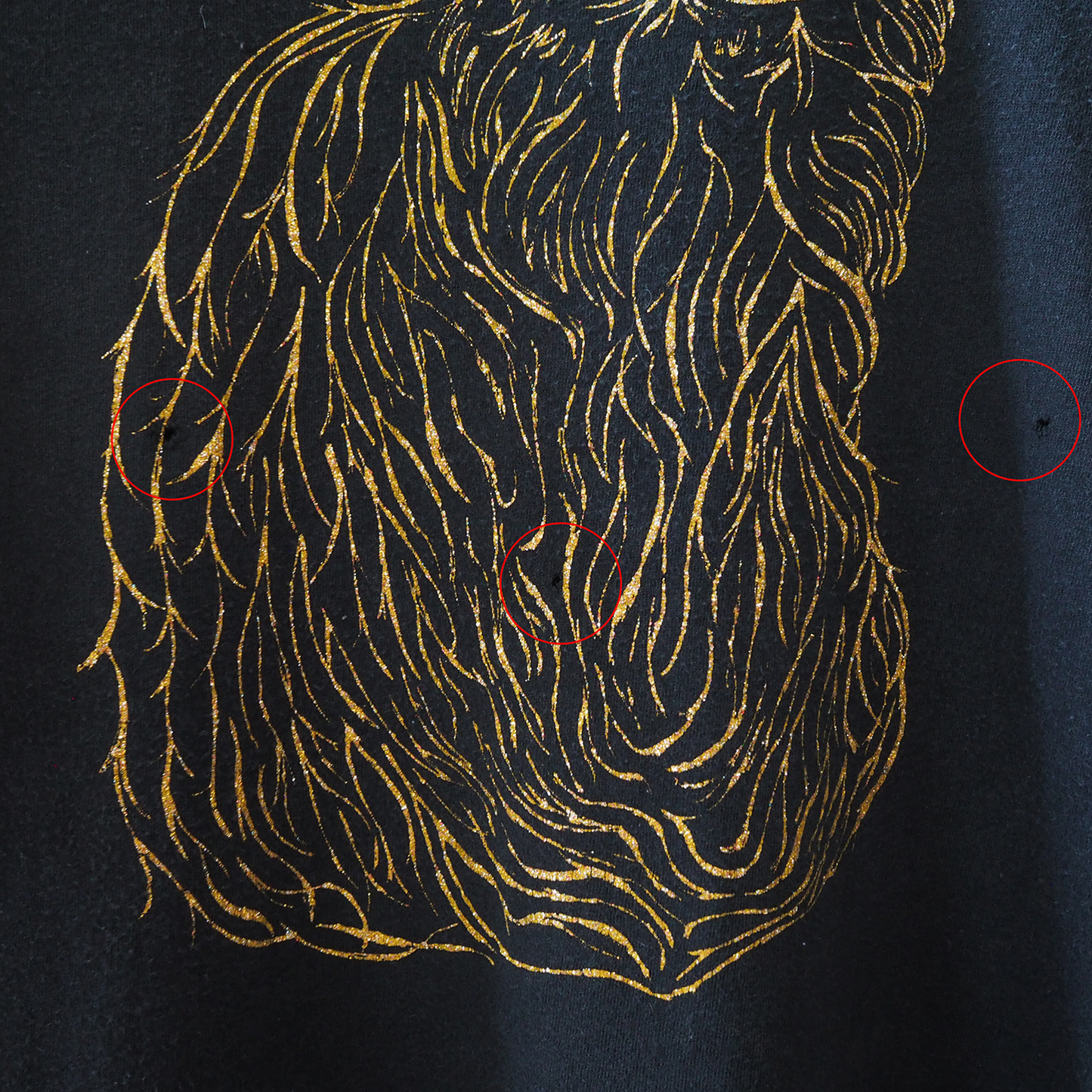Gold Glitter Persian Cat Tee / 90s / Made in USA