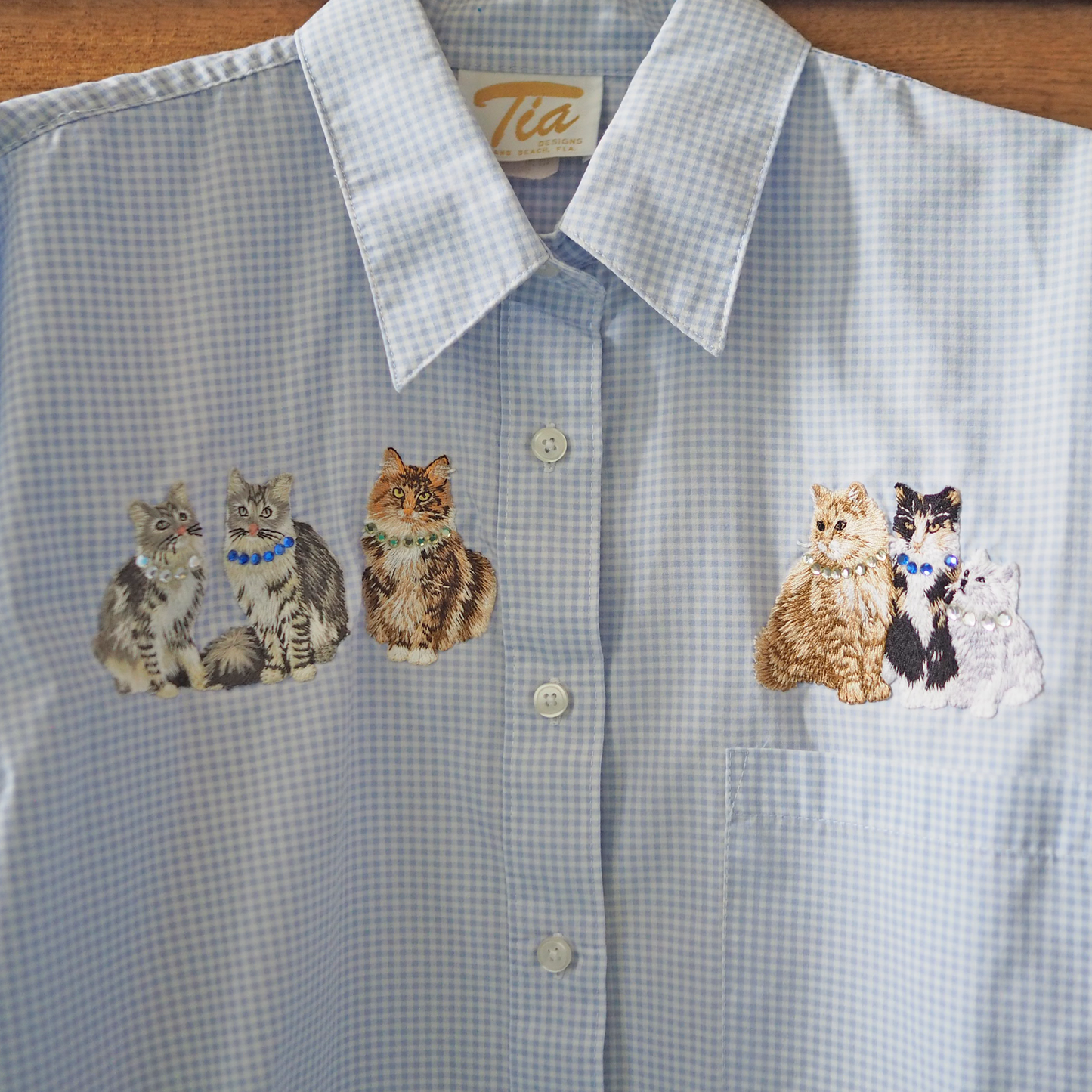 Dressed-up Cat Shirt / 90s / Made in USA
