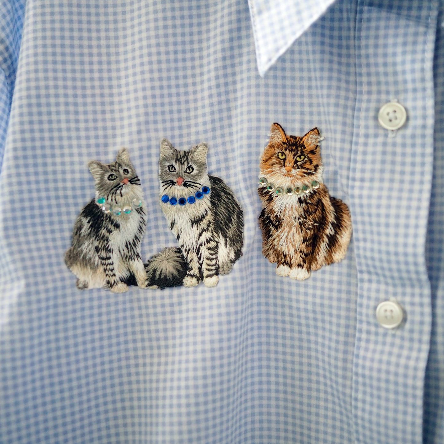 Dressed-up Cat Shirt / 90s / Made in USA