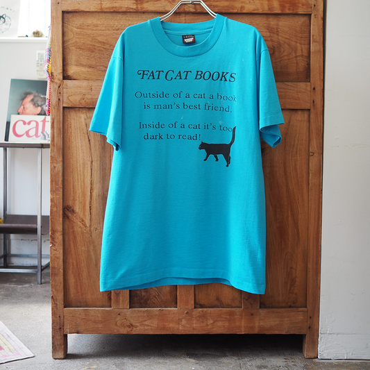 Fat Cat Books Tee / 80s / Made in USA