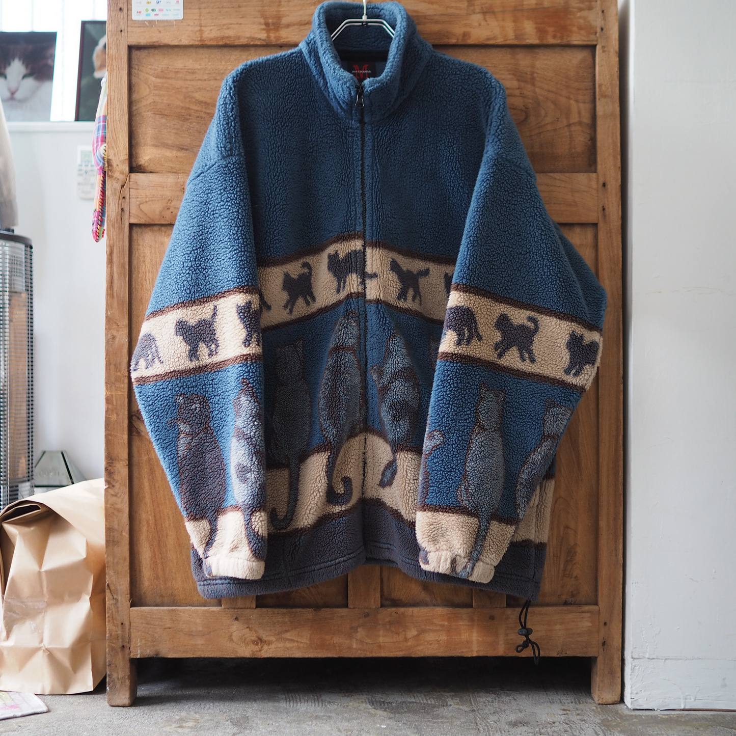 Mazmania Lined Cats Fleece Jacket / 90s / Made in USA