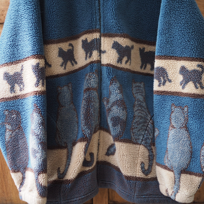 Mazmania Lined Cats Fleece Jacket / 90s / Made in USA