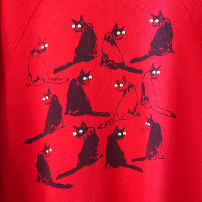 Funny Eyes Cats Sweatshirt / 90s / Made in USA