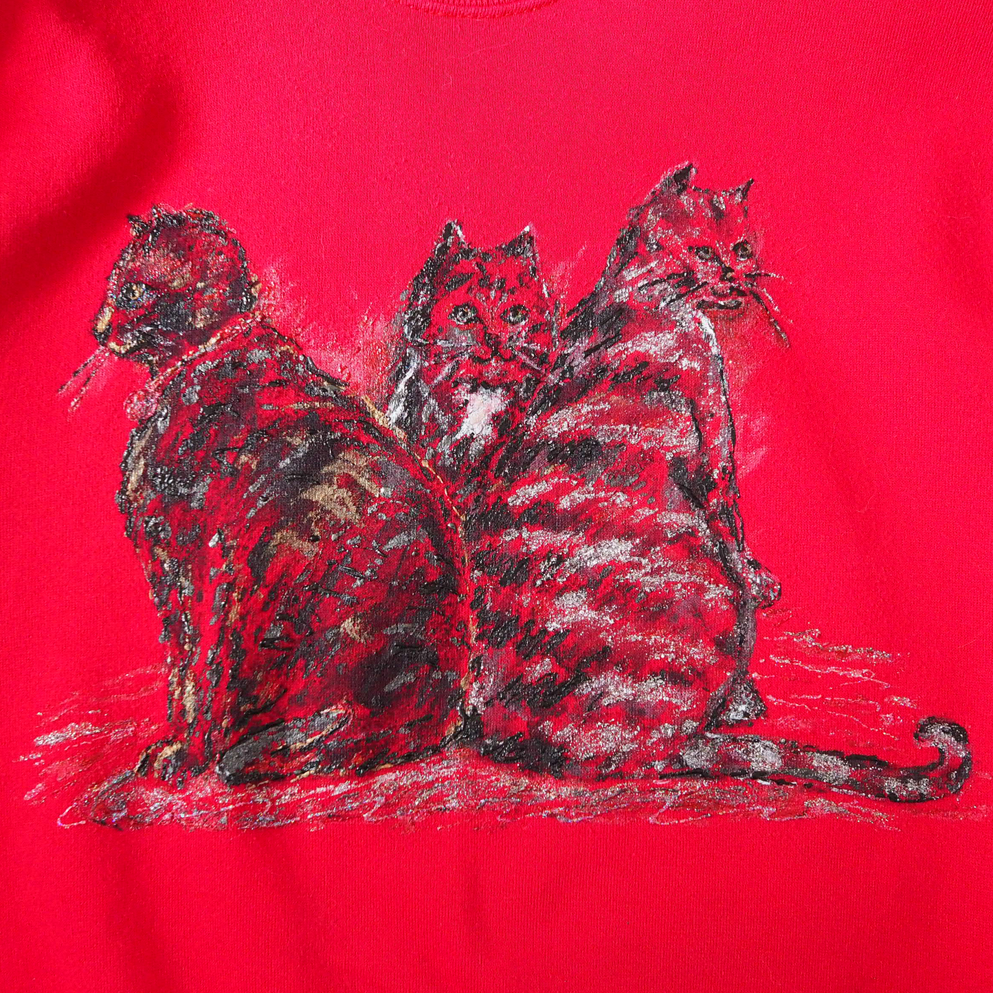 Glitter Cat Trio Sweat / 90s / Made in USA
