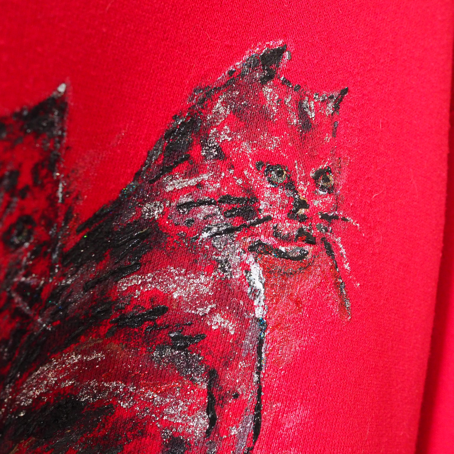 Glitter Cat Trio Sweat / 90s / Made in USA