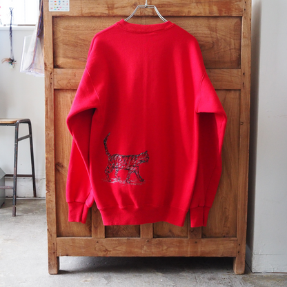 Glitter Cat Trio Sweat / 90s / Made in USA
