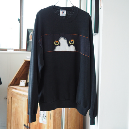 Goldfish Eye Cat Sweat / 90s / Made in USA