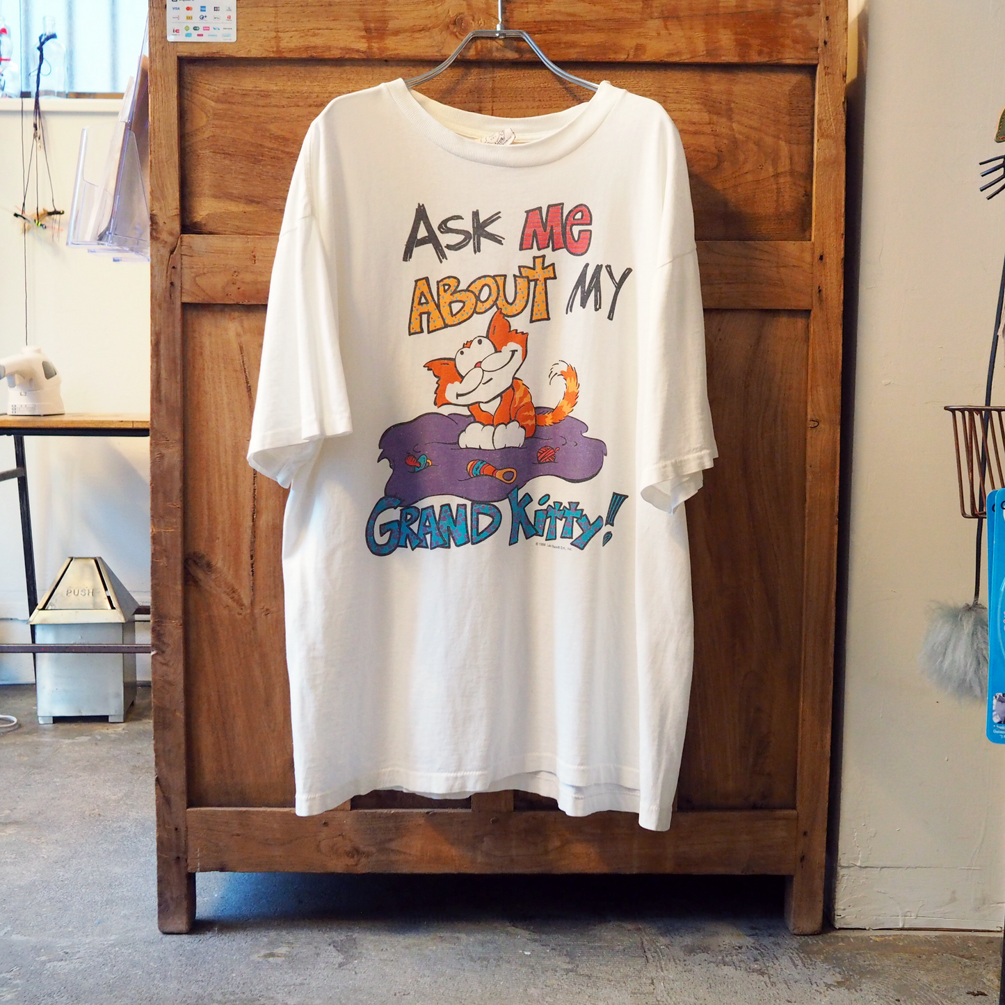 Ask Me About My Grand Kitty Tee / 90s / Made in USA