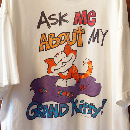 Ask Me About My Grand Kitty Tee / 90s / Made in USA