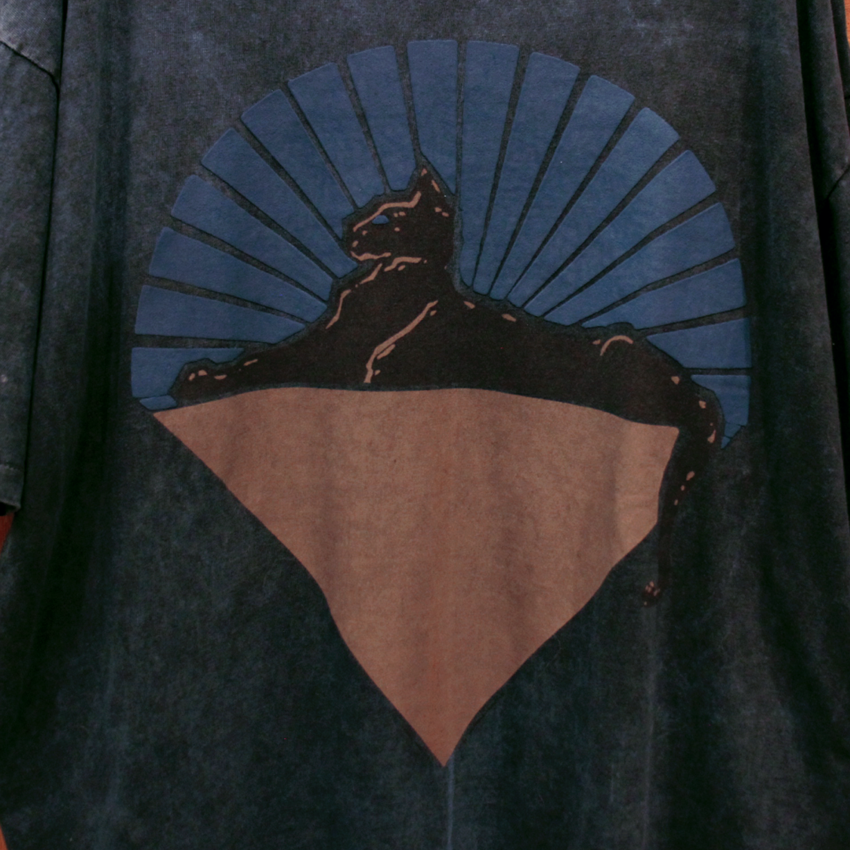 Cats Under the Stars Tie-dyed Tee / 80s- / Made in USA