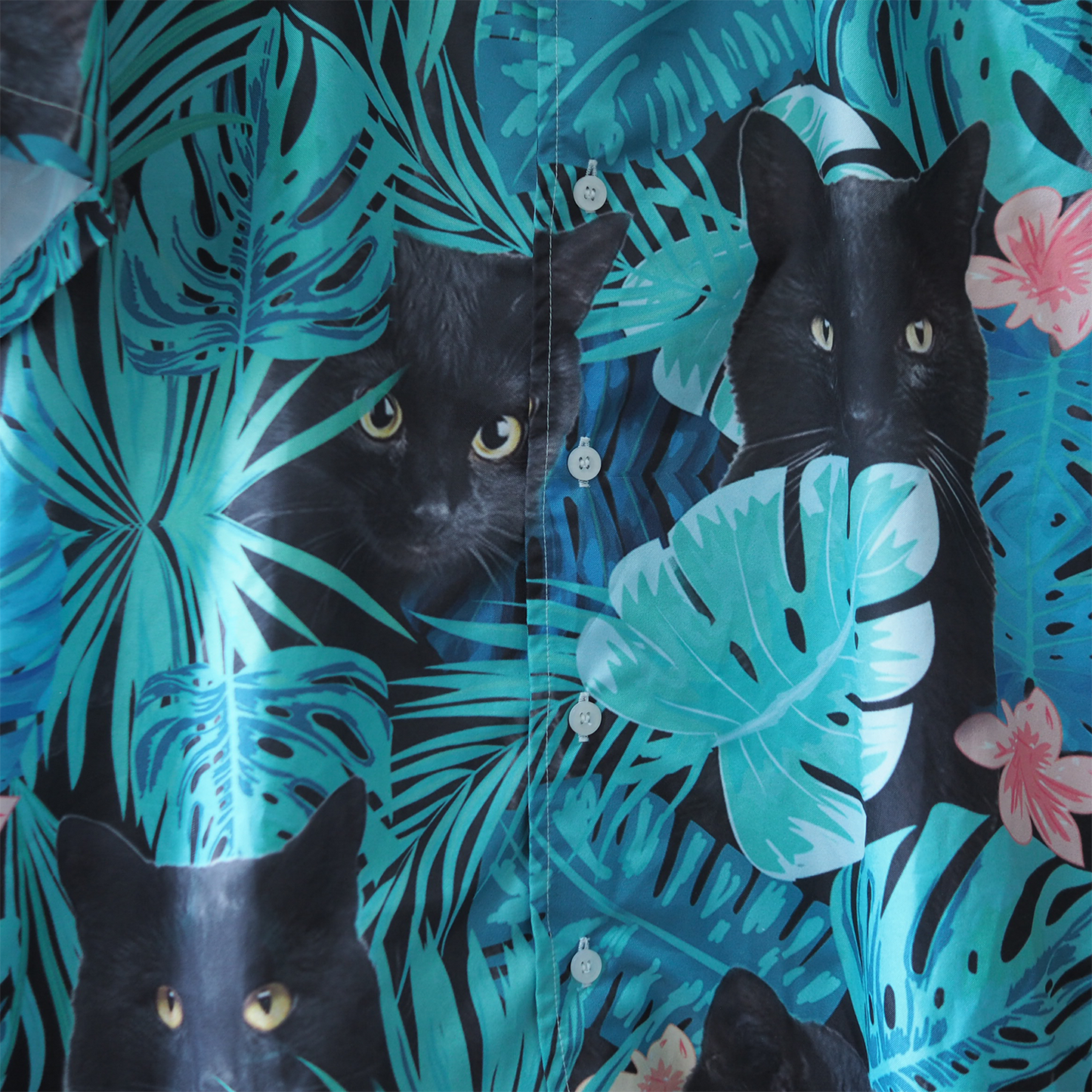 Black Cat & Green Summer Shirt