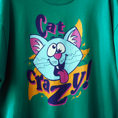 Cat Crazy Tee / 90s / Made in USA