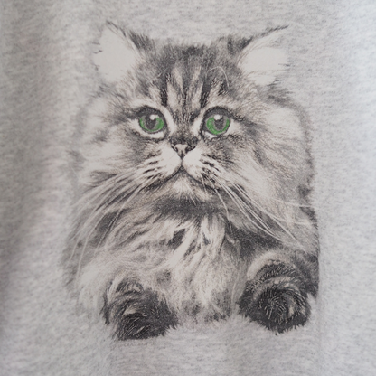 Baby Face Cat Portrait Sweat / 90s
